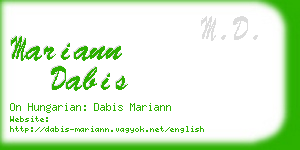 mariann dabis business card